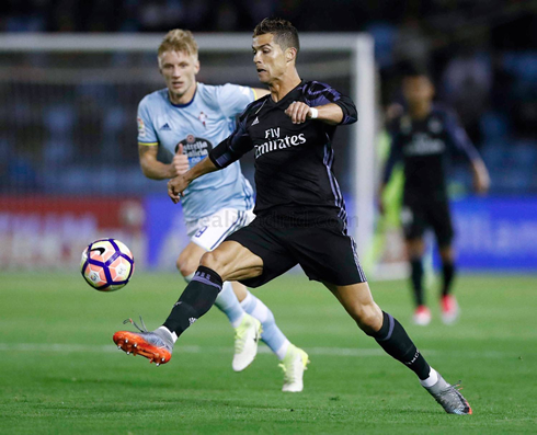 Cristiano Ronaldo in action in Celta de Vigo 1-4 Real Madrid in La Liga 2017