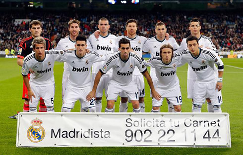 Real Madrid line-up players photo against Athletic Bilbao, for La Liga 2012-2013