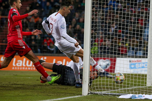 Cristiano Ronaldo 99th goal for Portugal, in the game against Luxembourg