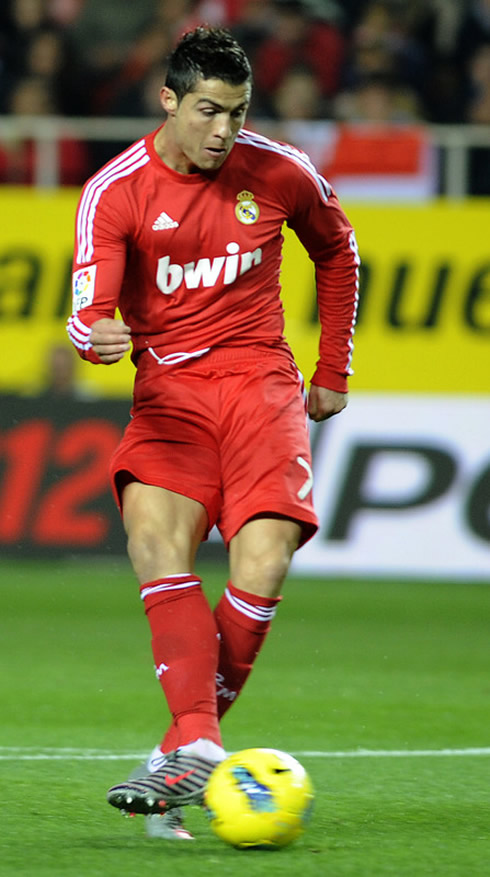 Cristiano Ronaldo taking a penalty-kick in the Spanish La Liga