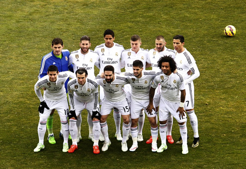 Real Madrid starting eleven in their match against Getafe at the Coliseum Alfonso Pérez in 2015
