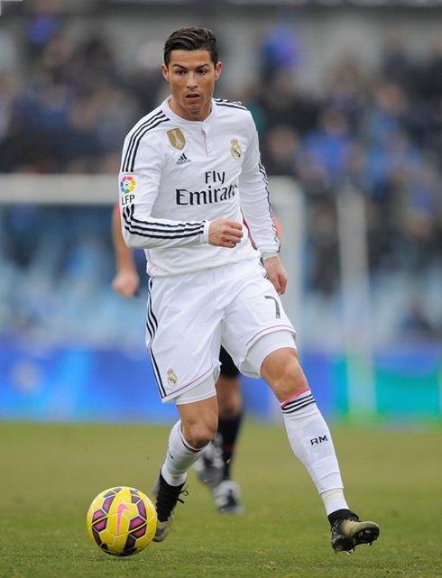 Cristiano Ronaldo in action at the Coliseum Alfonso Pérez, in Getafe vs Real Madrid