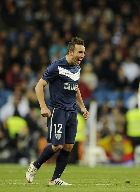 Santi Cazorla celebrating his goal in Real Madrid 1-1 Malaga, for La Liga in 2012