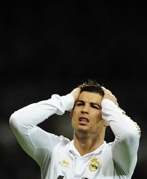 Cristiano Ronaldo not believing Real Madrid conceded a late goal against Malaga