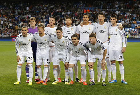 Real Madrid starting line-up against Schalke 04, in the UEFA Champions League second leg game at the Santiago Bernabéu