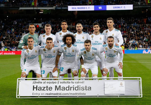 Cristiano Ronaldo in Real Madrid starting lineup vs Girona, in March of 2018