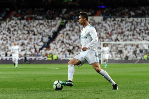 Cristiano Ronaldo in action in Real Madrid vs Athletic Bilbao in La Liga 2017-2018