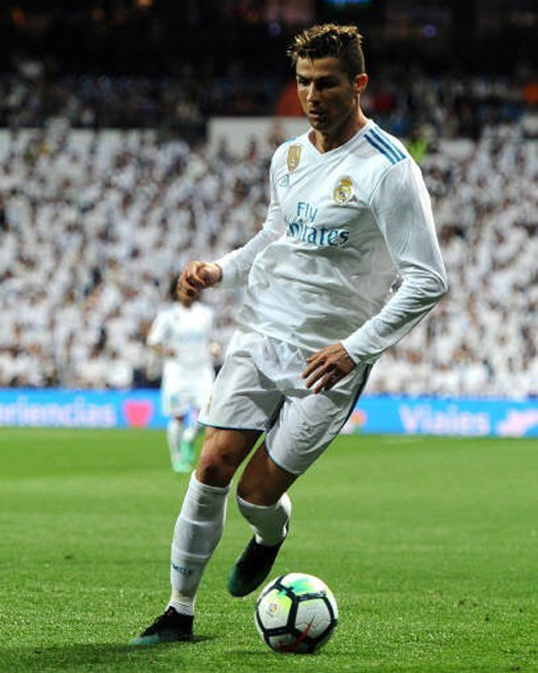 Cristiano Ronaldo playing at the Bernabéu in April of 2018
