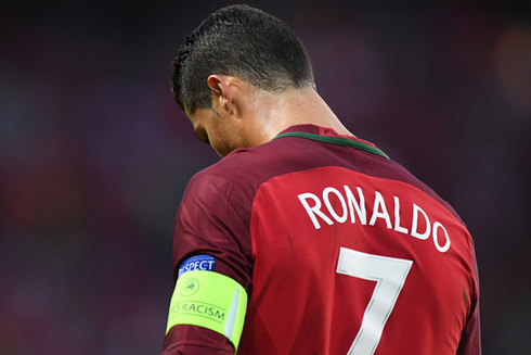 Cristiano Ronaldo wearing Portugal number 7 jersey in the EURO 2016