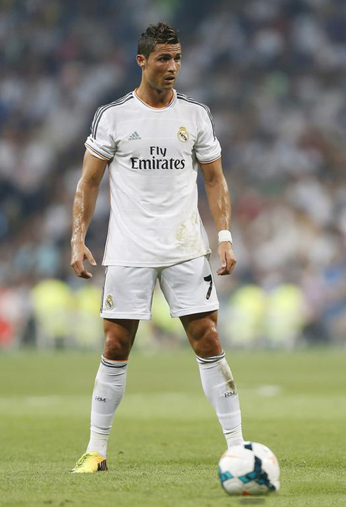 Cristiano Ronaldo trademark stance before he takes a free-kick