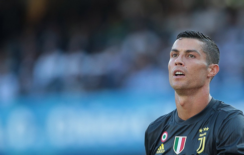 Cristiano Ronaldo looking a bit tired during his Serie A debut in 2018