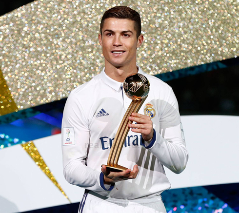 Cristiano Ronaldo earns the man of the match award in the FIFA Club World Cup final of 2016