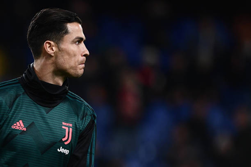 Cristiano Ronaldo during the warmup of Sampdoria vs Juventus