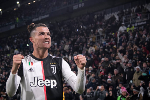 Cristiano Ronaldo celebrating a goal for Juventus against Parma