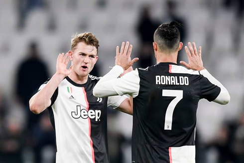 Cristiano Ronaldo and De Ligt in Juventus in 2020