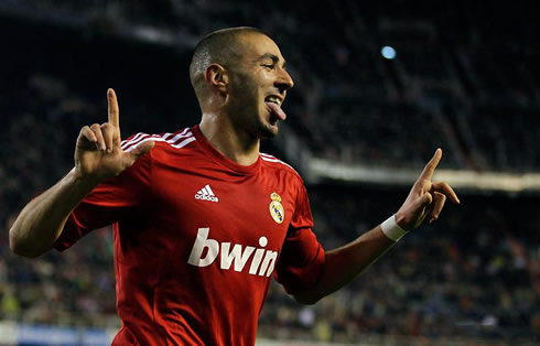 Karim Benzema celebrating a goal for Real Madrid