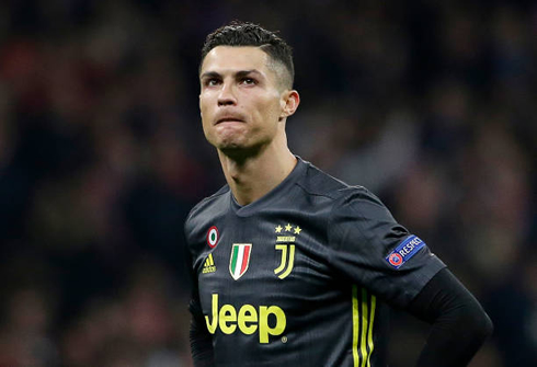 Cristiano Ronaldo looking worried about Juventus future in the Champions League