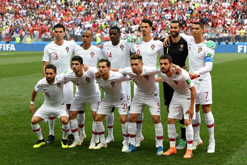 Cristiano Ronaldo in Portugal lineup vs Morocco, in the 2018 FIFA World Cup