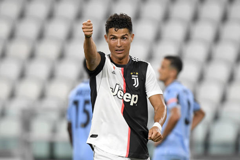 Cristiano Ronaldo showing his fist in Juventus 2-1 Lazio in 2020