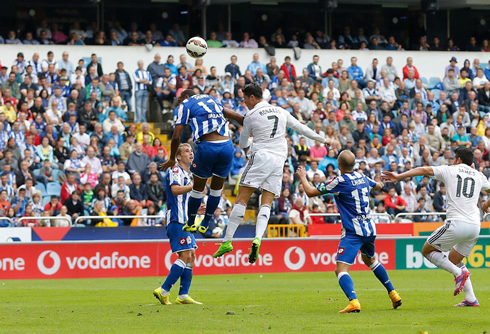 Cristiano Ronaldo header goal in Deportivo vs Real Madrid, in La Liga 2014-15