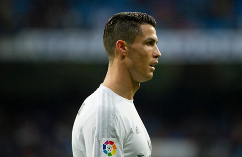 Cristiano Ronaldo profile look in a home game for Real Madrid