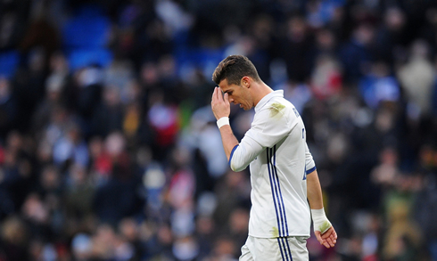 Cristiano Ronaldo thinking about the game