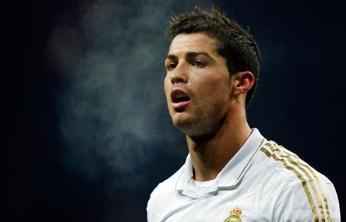 Cristiano Ronaldo heavy breath, in a cold night in Moscow when CSKA hosted Real Madrid for the UEFA Champions League last 16 knockout stage