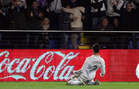 Cristiano Ronaldo sliding knee celebrations in Villarreal 1-1 Real Madrid