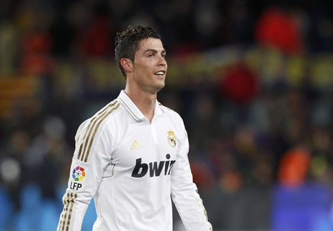 Cristiano Ronaldo smile and happiness after the match got over in Barcelona vs Rea Madrid, in La Liga 2012
