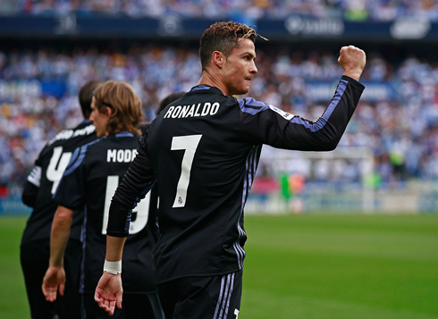 Cristiano Ronaldo shows his determination after breaking the deadlock in Malaga vs Real Madrid in 2017