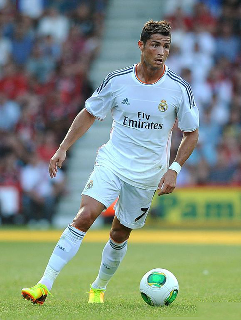 Cristiano Ronaldo playing for Real Madrid, in 2013-2014