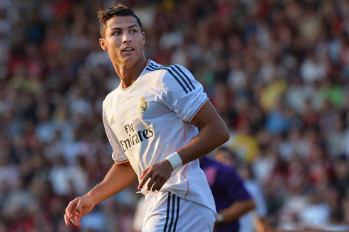 Cristiano Ronaldo wearing the new Real Madrid kit for 2013-2014