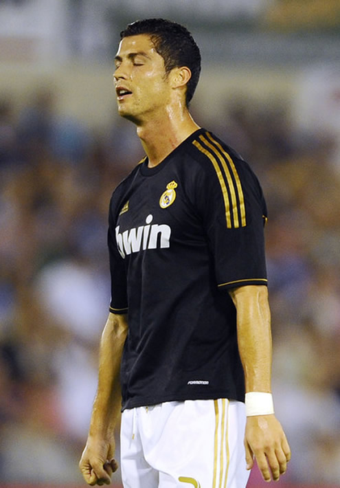 Cristiano Ronaldo looking tired and exhausted in Racing Santander vs Real Madrid, La Liga match in 2011-2012