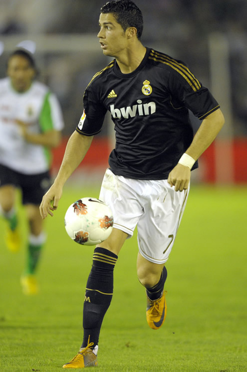 Cristiano Ronaldo looking ahead in Racing Santander vs Real Madrid, La Liga match in 2011-2012