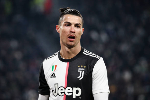 Cristiano Ronaldo reaction during a game between Juventus and AS Roma
