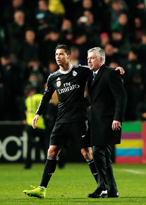 Cristiano Ronaldo and Carlo Ancelotti