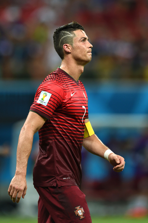 Cristiano Ronaldo with his new haircut and hair style in Portugal's campaign at the 2014 FIFA World Cup