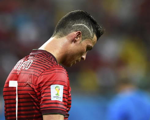 Cristiano Ronaldo haircut for the Portugal vs USA game in the FIFA World Cup 2014