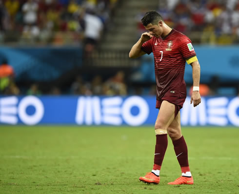 Cristiano Ronaldo frustrated with another poor Portugal performance at the FIFA World Cup 2014