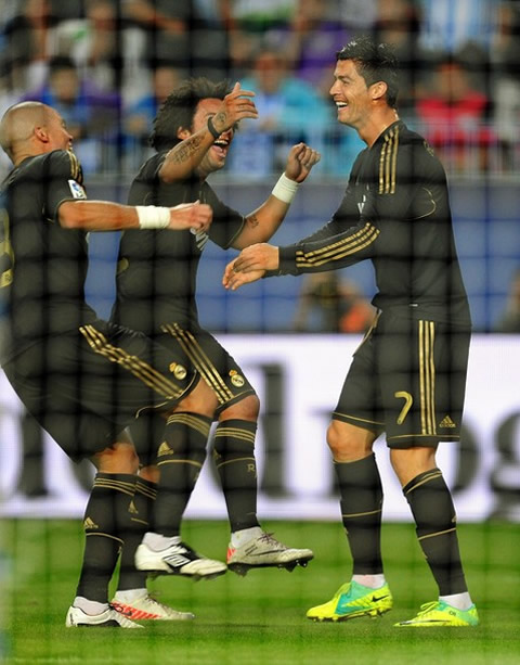 Cristiano Ronaldo smiling and laughing with Marcelo and Pepe