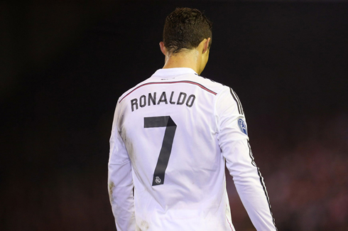 The back of Cristiano Ronaldo number 7 jersey in Liverpool 0-3 Real Madrid
