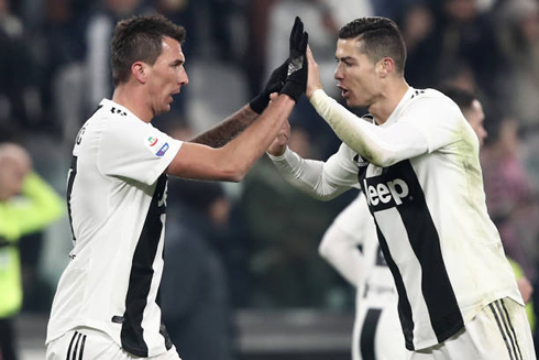Mario Mandzukic and Cristiano Ronaldo in Juventus