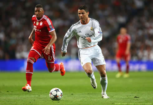 Cristiano Ronaldo outrunning David Alaba, in Real Madrid 1-0 Bayern Munich