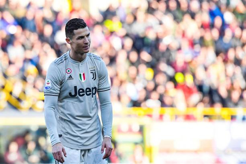 Cristiano Ronaldo looking exhausted in a Juventus game in 2019
