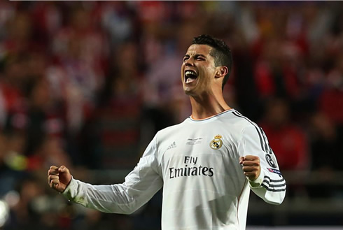Cristiano Ronaldo joy after winning the Champions League for Real Madrid