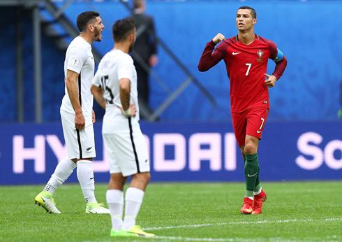 Cristiano Ronaldo celebrates his goal in Portugal vs New Zealand