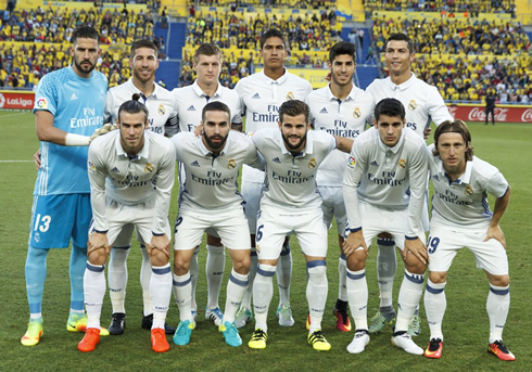 Real Madrid starting lineup in Las Palmas vs Real Madrid for La Liga 2016-17
