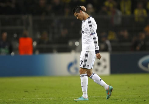 Cristiano Ronaldo looking lost in Germany, as Borussia Dortmund defeats Real Madrid by 2-1, at the UEFA Champions League 2012-2013