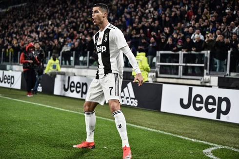 Cristiano Ronaldo celebrates in his own way at the Allianz Stadium