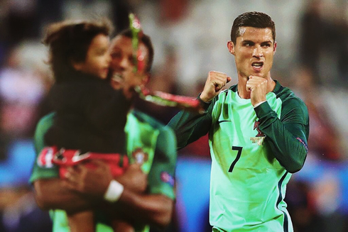 Cristiano Ronaldo showing his winning attitude and determination after Portugal assured the qualification to the EURO 2016 quarter-finals